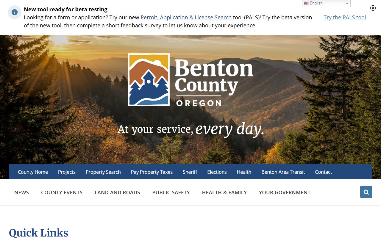 Benton County Clerk office page for civil court records information