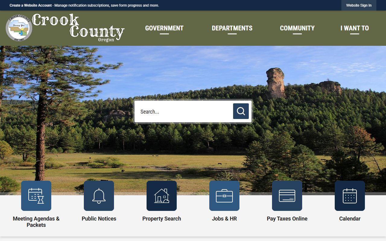 Crook County Clerk office page for civil court records and public documents