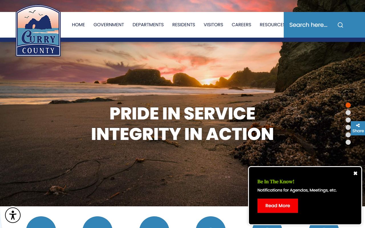 Curry County government website with civil court records information