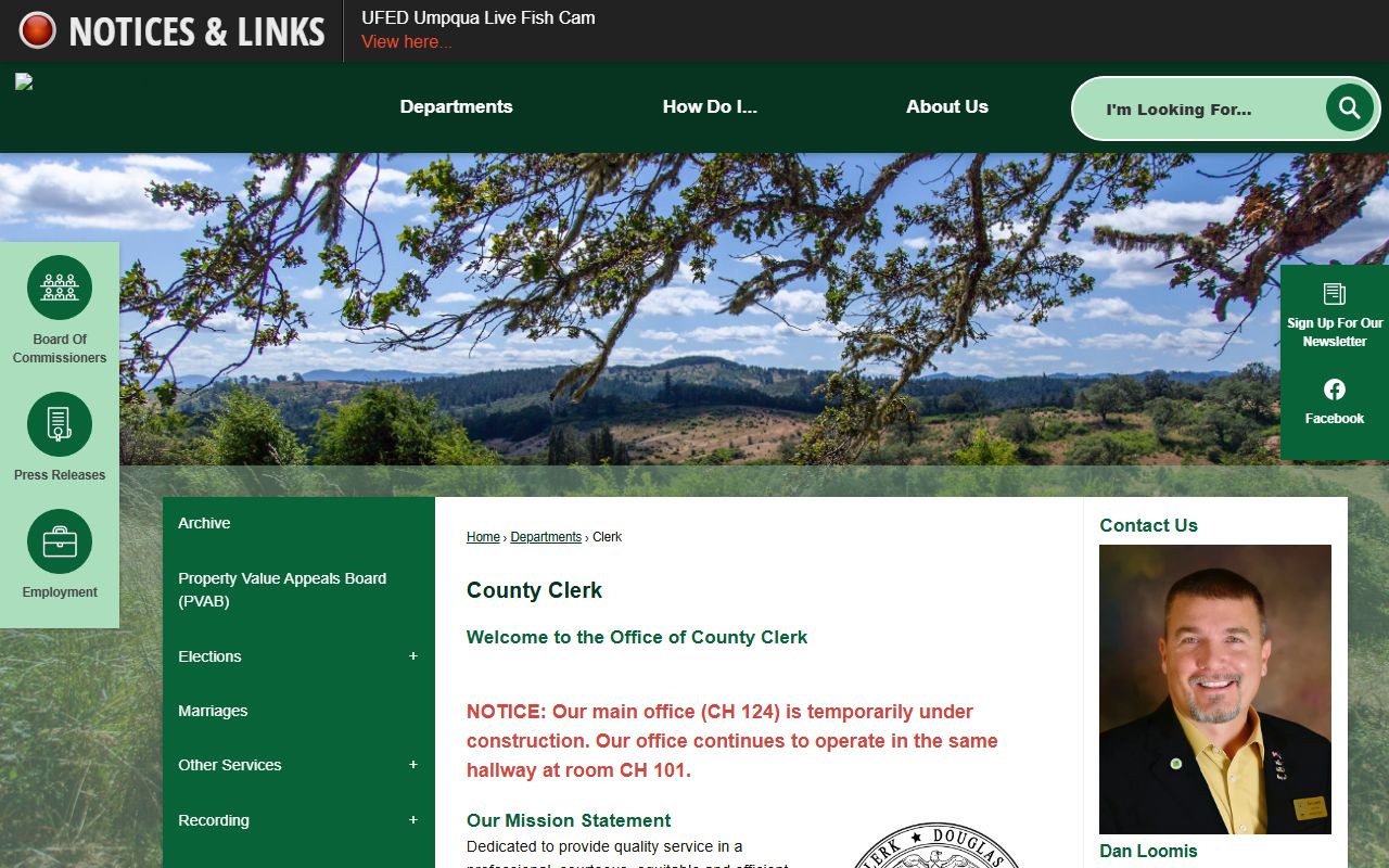 Douglas County Clerk office website for civil and property records