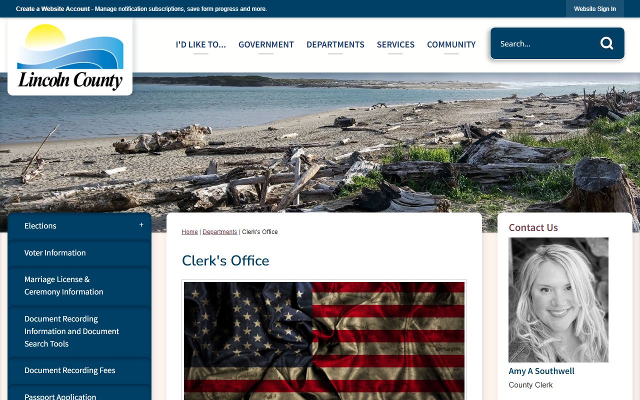 Lincoln County Clerk website for civil court records information