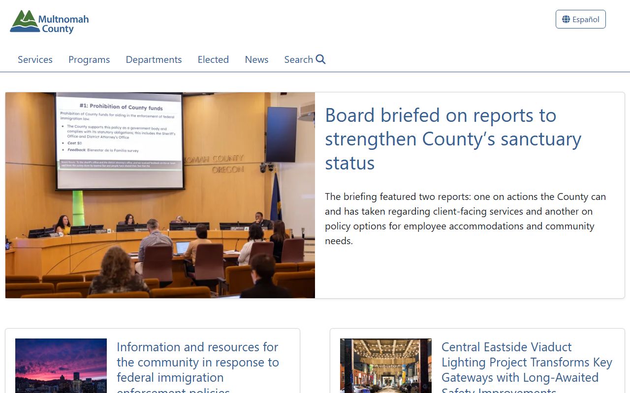 Multnomah County official website for civil court records information