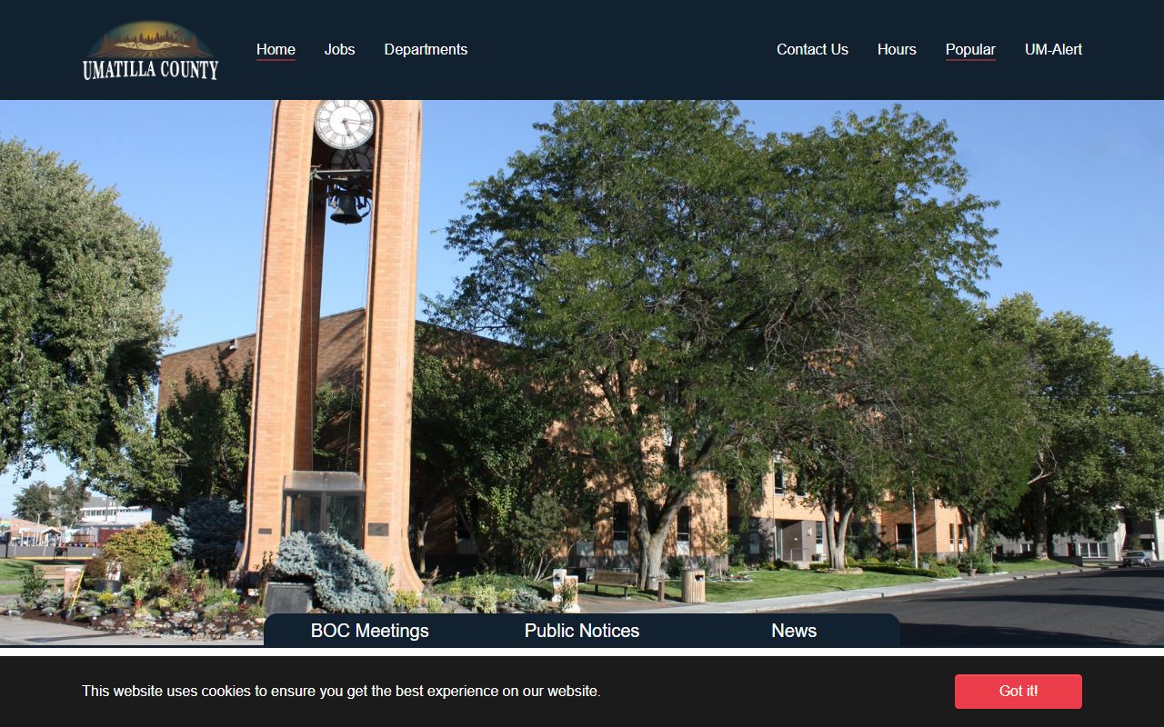 Umatilla County Clerk website for civil court records information