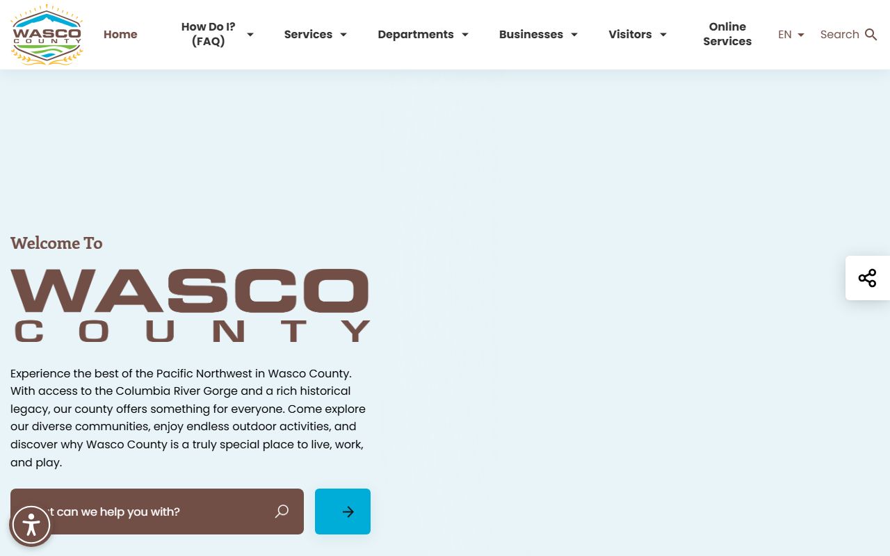 Wasco County Clerk office website for public records in The Dalles